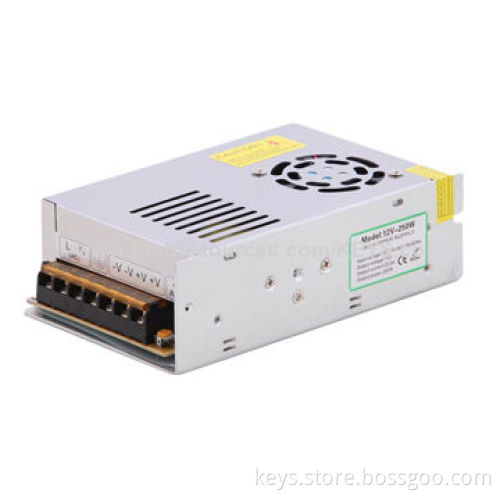 DC12V 250-400W switching power supply with fan cooling and USB interface, input voltage AC90-250V